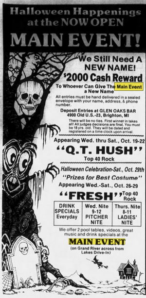 Main Event - Oct 1983 Ad (newer photo)